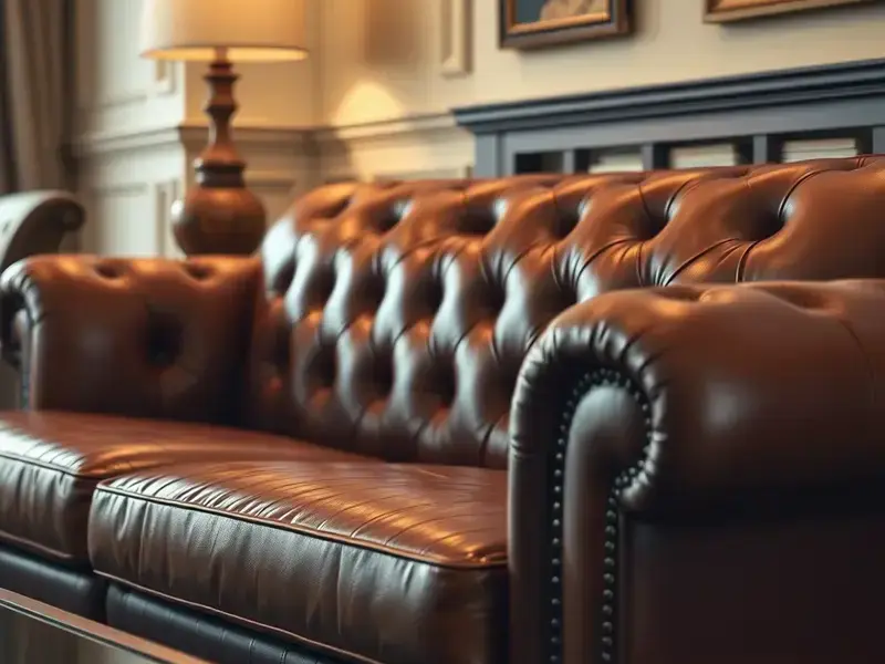 Restored leather sofa